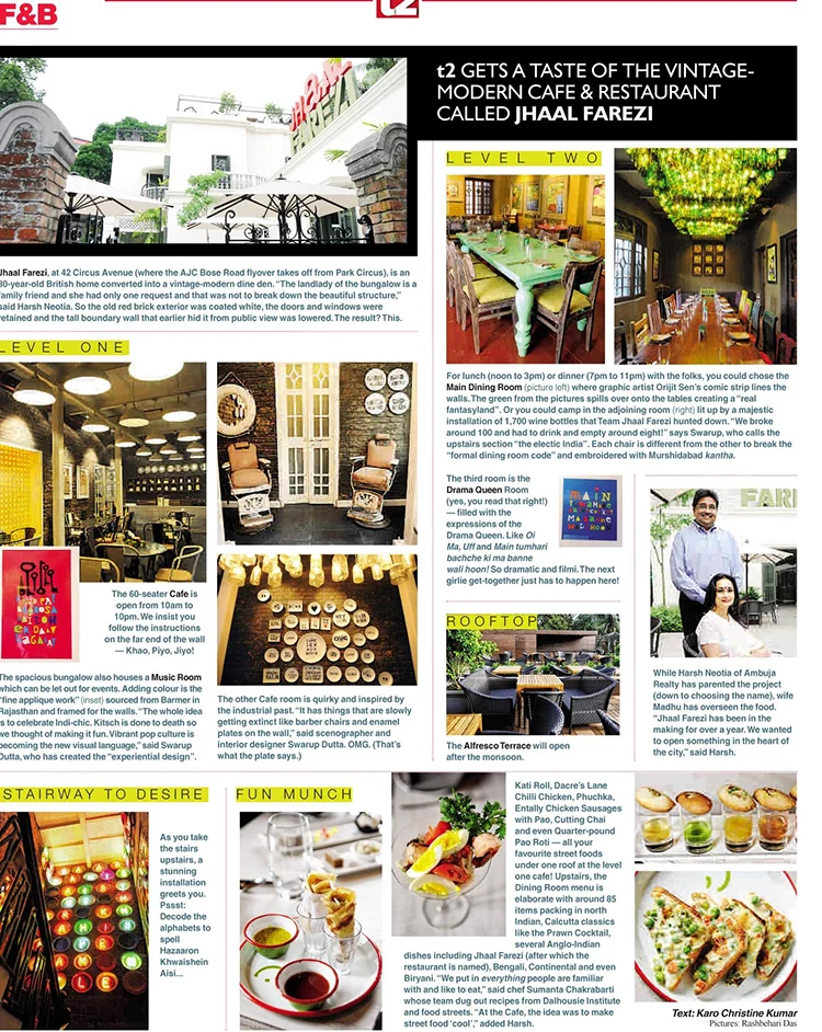 t2 gets a taste of the Vintage-Modern Cafe & Restaurant called JhaalFarezi