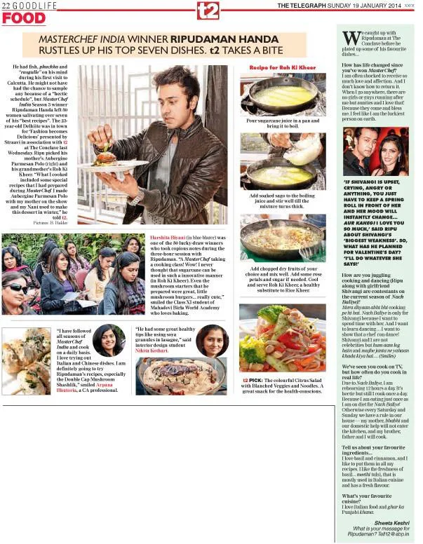 Masterchef India Winner RipudamanHanda rustles up his top seven dishes